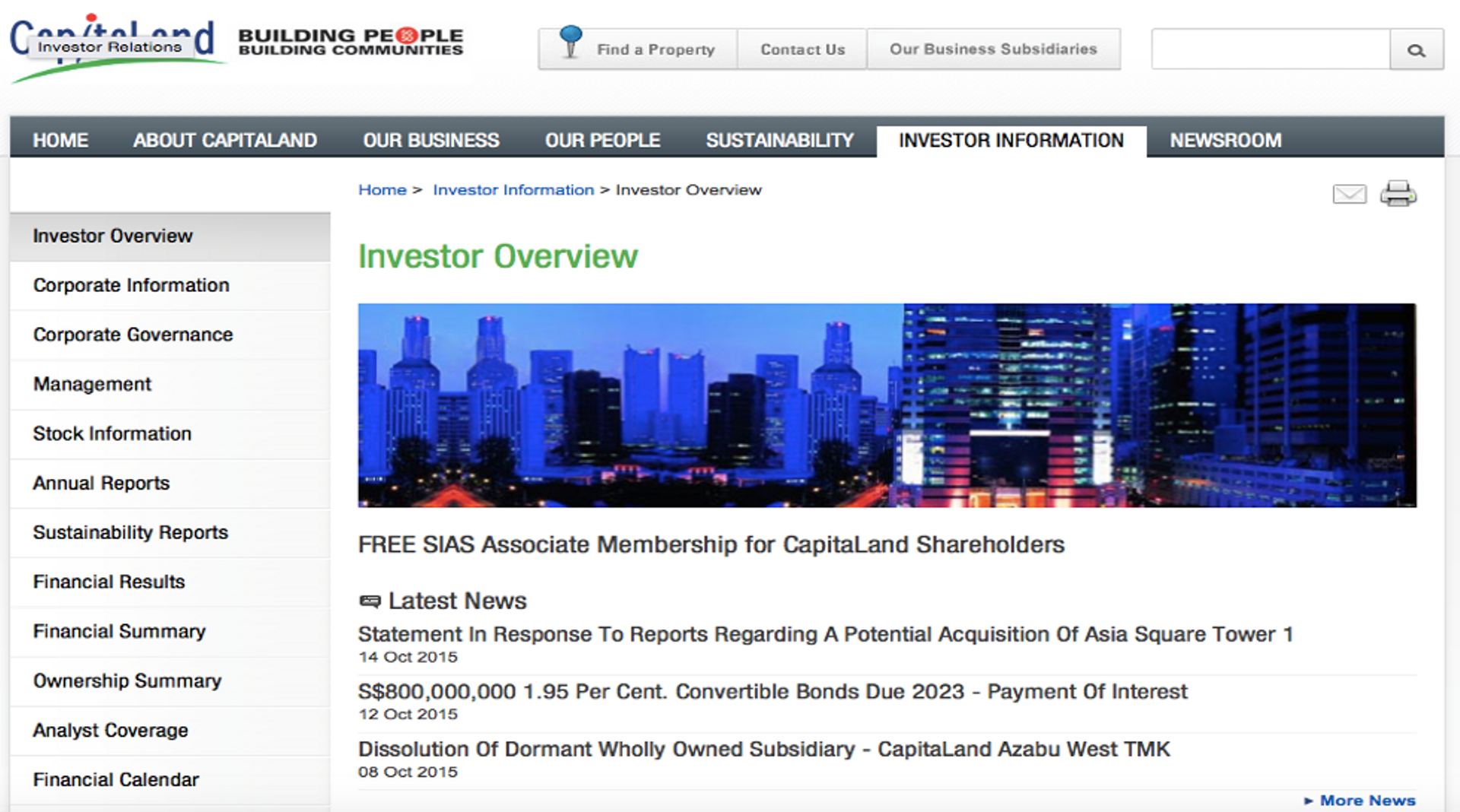 Singapore: CapitaLand confirms role in Asia Square deal