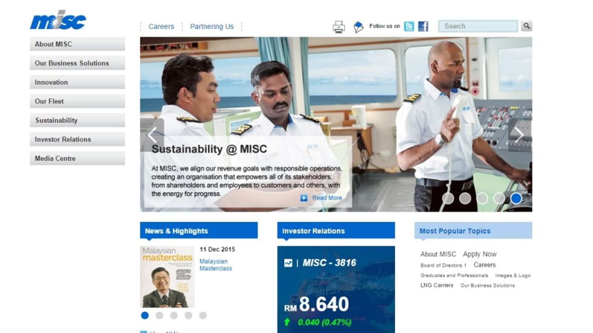 MY: Shipping group MISC to buy back 50% stake in firm it sold to Petronas, at 46% premium