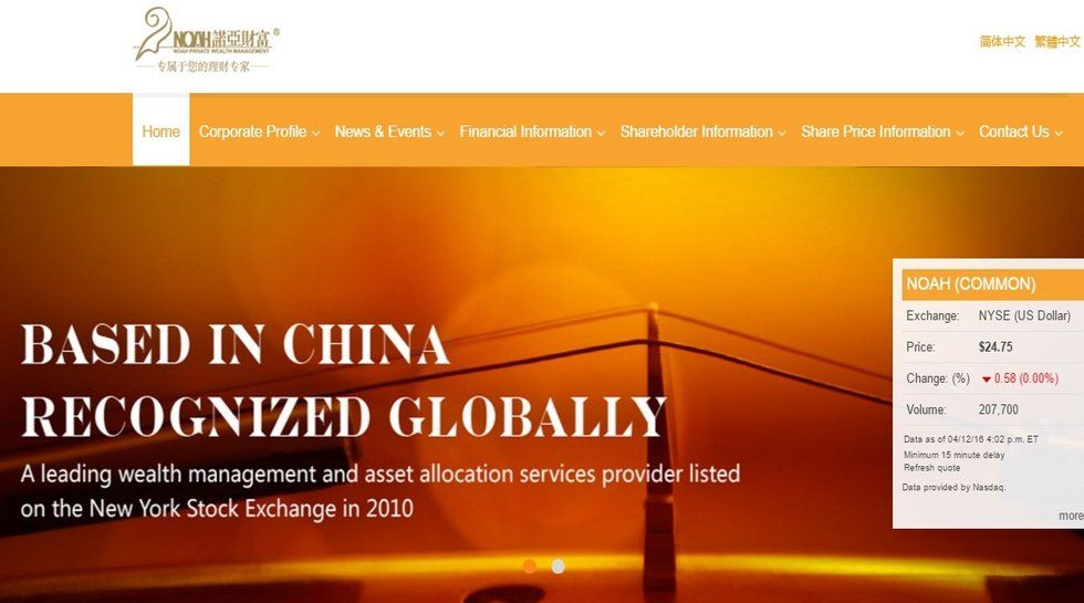 China S Noah Holdings Names Wang As Co Cio