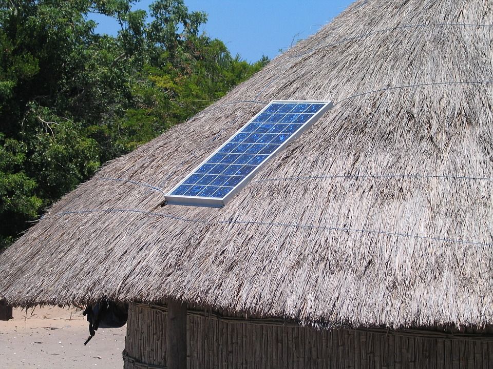 Solar panels installed on the roof of a large commercial facility in Vietnam