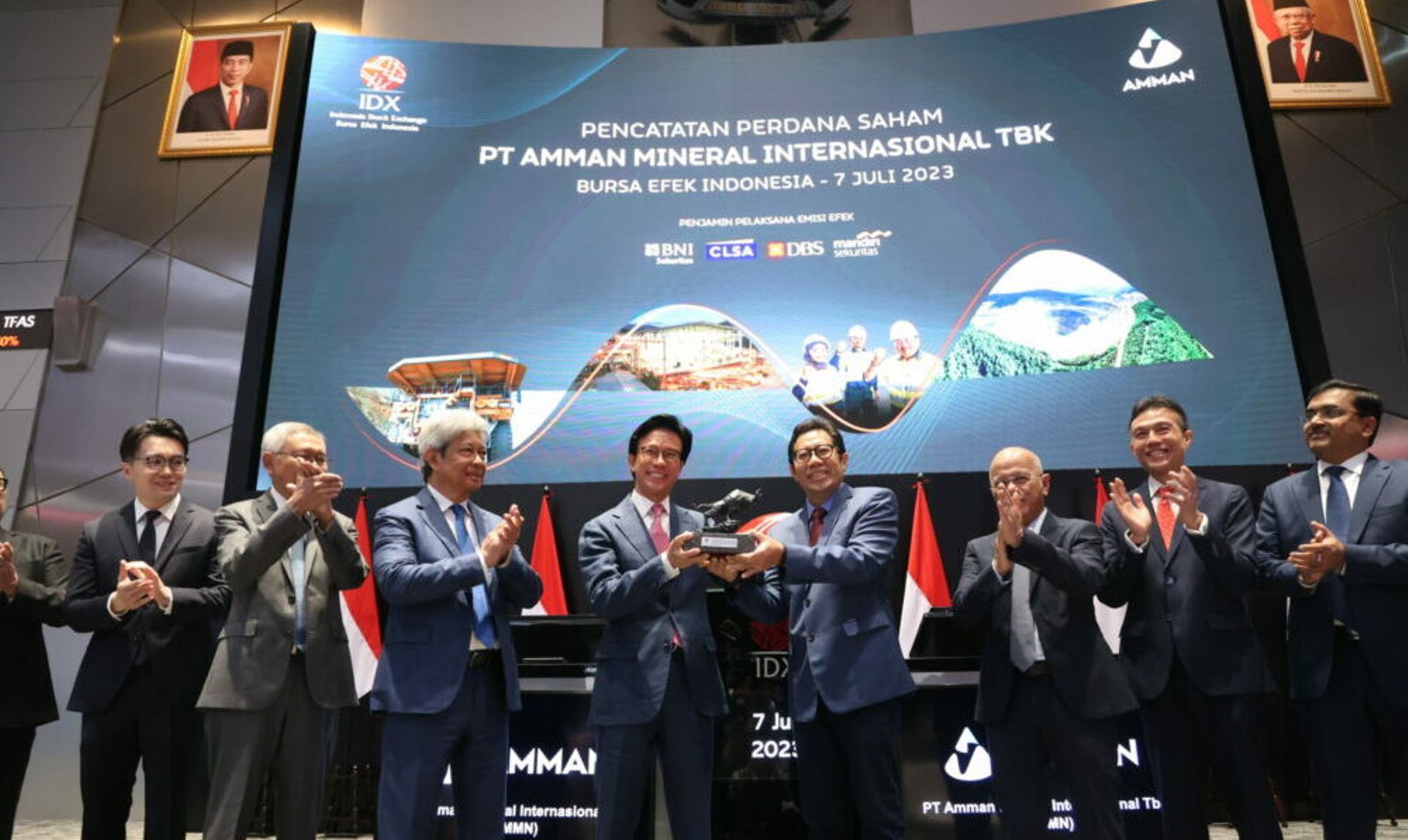 Amman Mineral rises 4% on listing day after Indonesia's biggest IPO this year